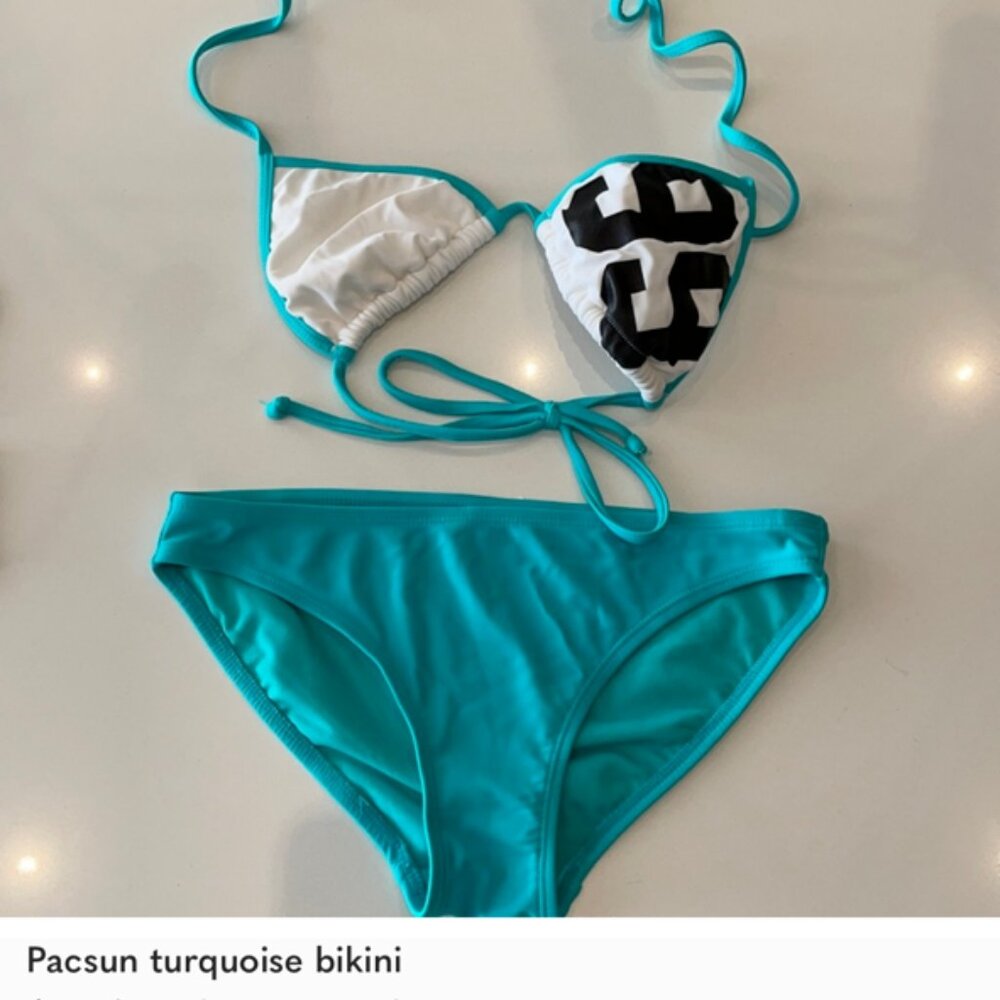 PacSun turquoise and white bikini  XS